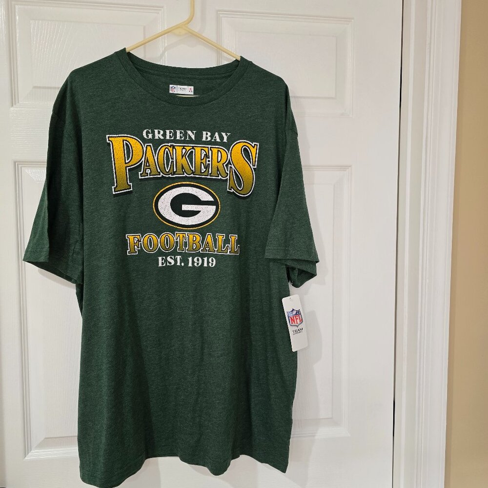 Green Bay Packers Men's NFL Team Apparel Brand T-Shirt Green Size 2XL NWT